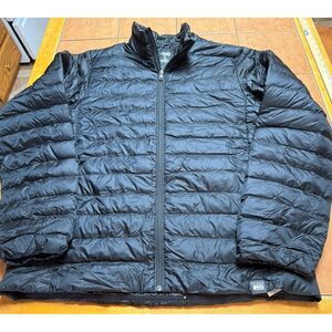 REI Co-Op Down Jacket Mens Sz XL Black Down Puffer Full Zip Packable Lightweight